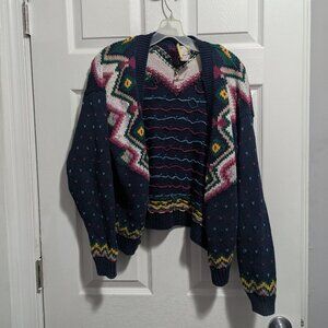 Vintage Patterned Cardigan Sweater